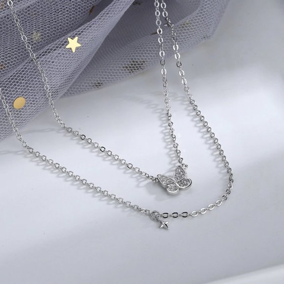 *NEW 925 Sterling Silver Butterfly Cross Necklace - Picture 6 of 6